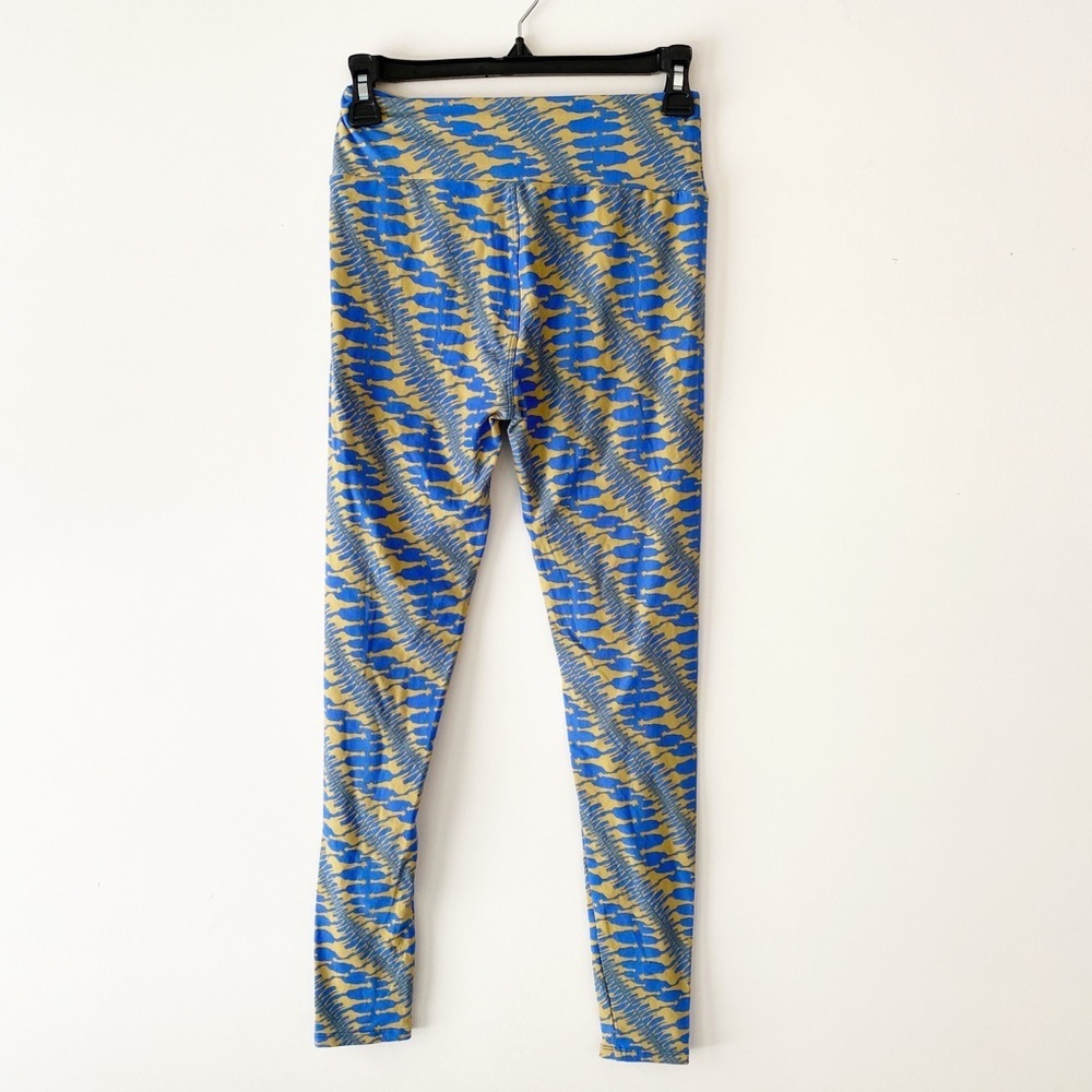 Giraffe Print Blue Yellow Legging | OS (Lularoe Size Chart: One Size 2-12) NWOT - Picture 6 of 8